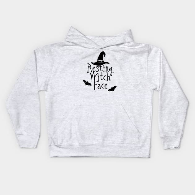 Resting Witch Face - Black Text Kids Hoodie by Geeks With Sundries